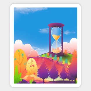 Hourglass and nature Magnet
